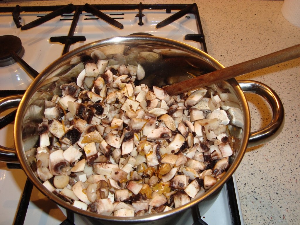 Paste cu tocanita de ciuperci