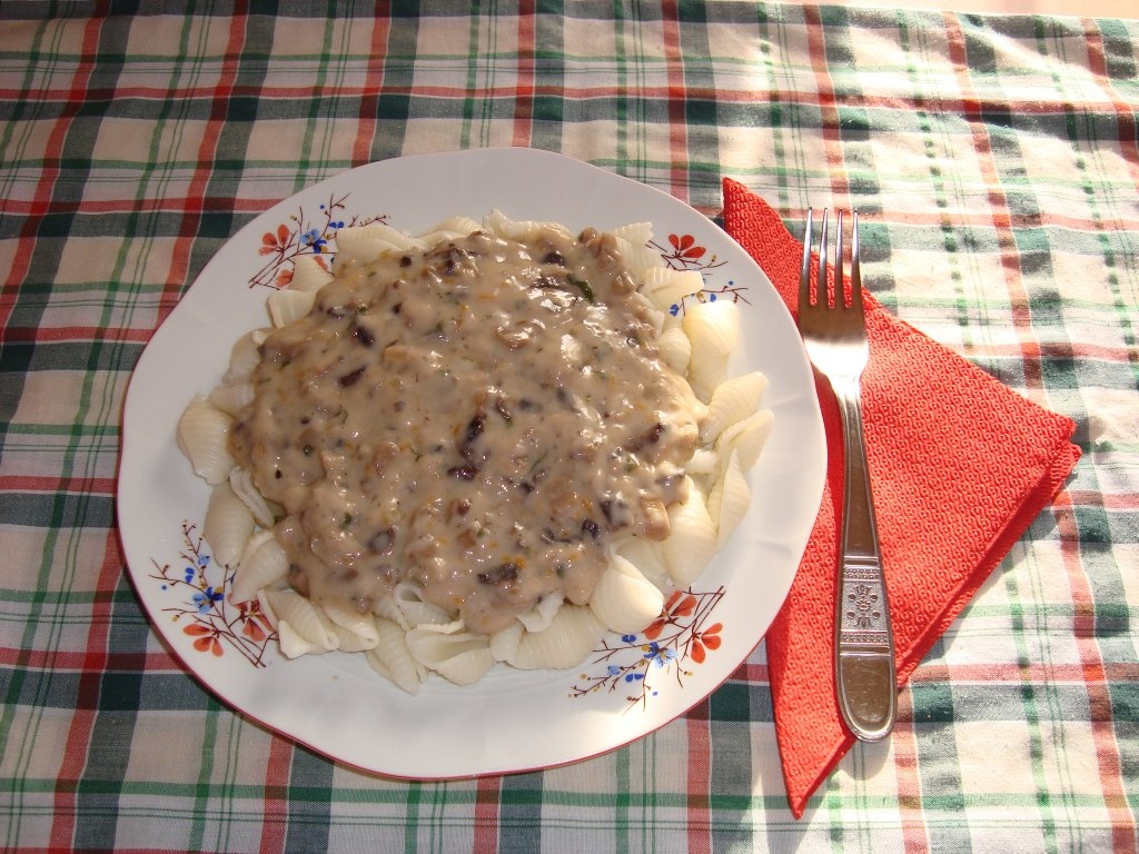 Paste cu tocanita de ciuperci