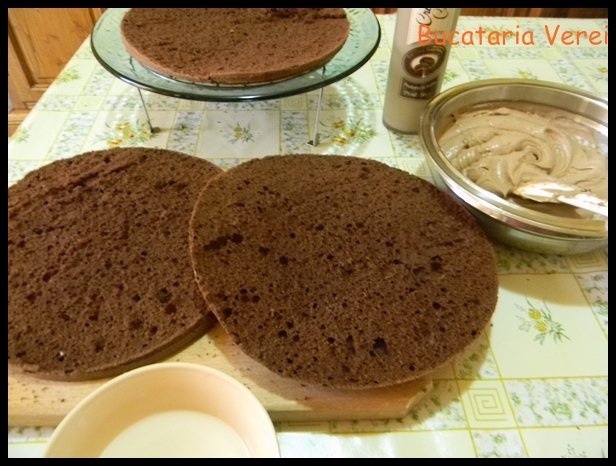 Tort cu crema si fluturasi de ciocolata