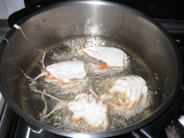 Raci prajiti in aluat de clatite de post