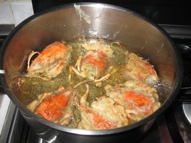 Raci prajiti in aluat de clatite de post