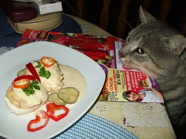 Oua umplute cu piept de pui si cascaval