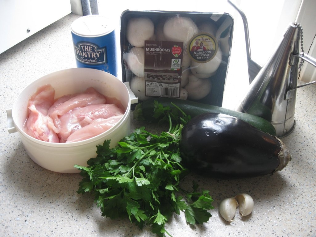 Legume la grill cu piept de pui