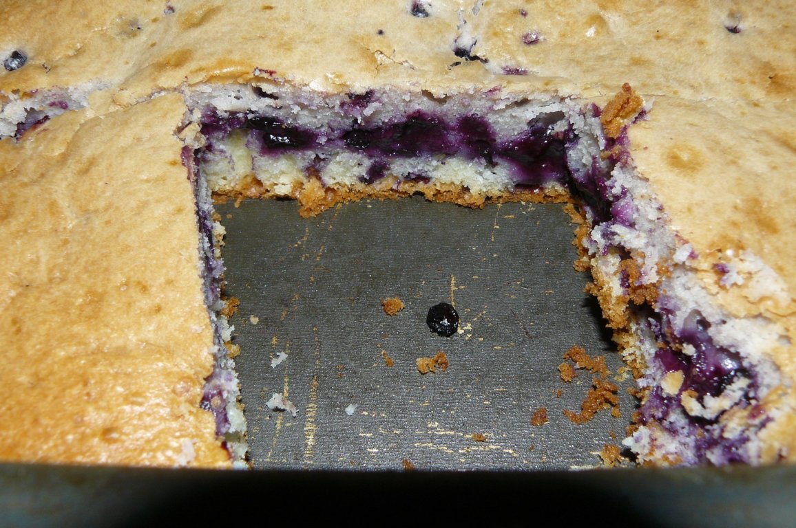 Prăjitură cu iaurt şi afine