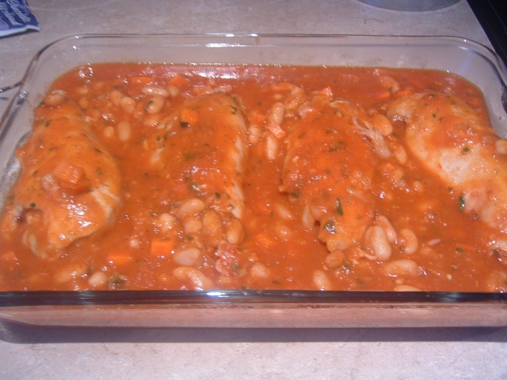 Iahnie de fasole alba cu pui