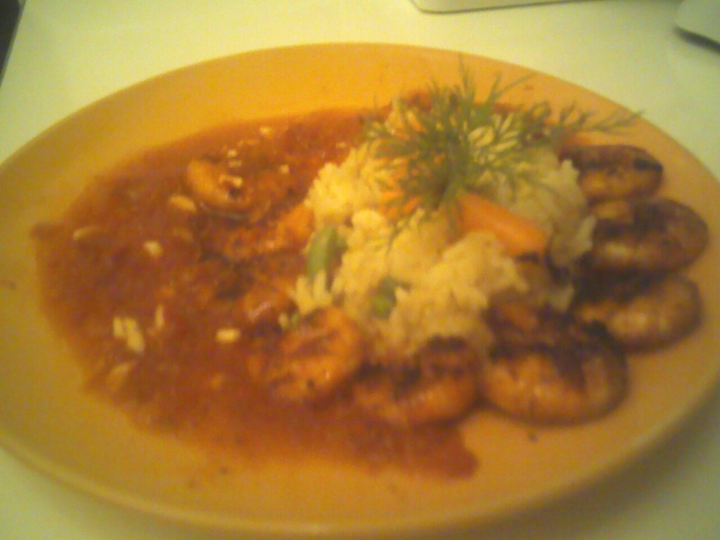 Creveţi cu sos ( şi orez)