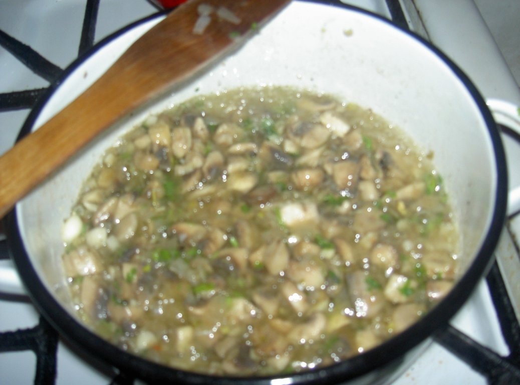 ciupercute cu orez si  cartofi nature