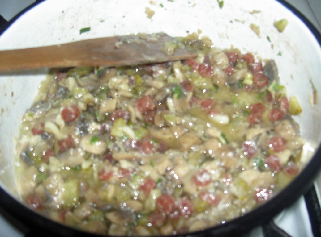 ciupercute cu orez si  cartofi nature