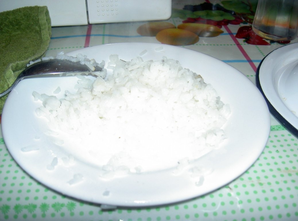 ciupercute cu orez si  cartofi nature