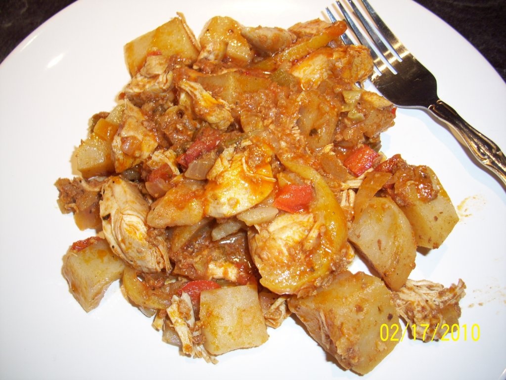 Pui cu carnat piscacios la slowcooker(oala de gatit incet)