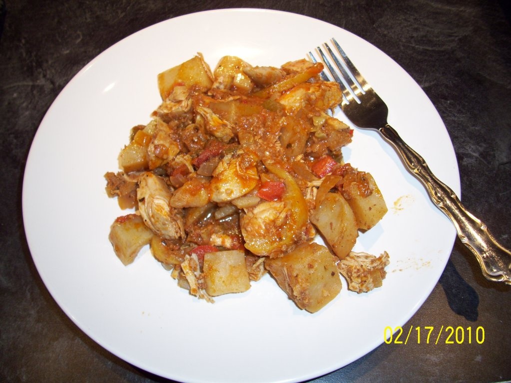 Pui cu carnat piscacios la slowcooker(oala de gatit incet)