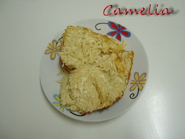 Budinca de spaghetti cu telemea de vaca