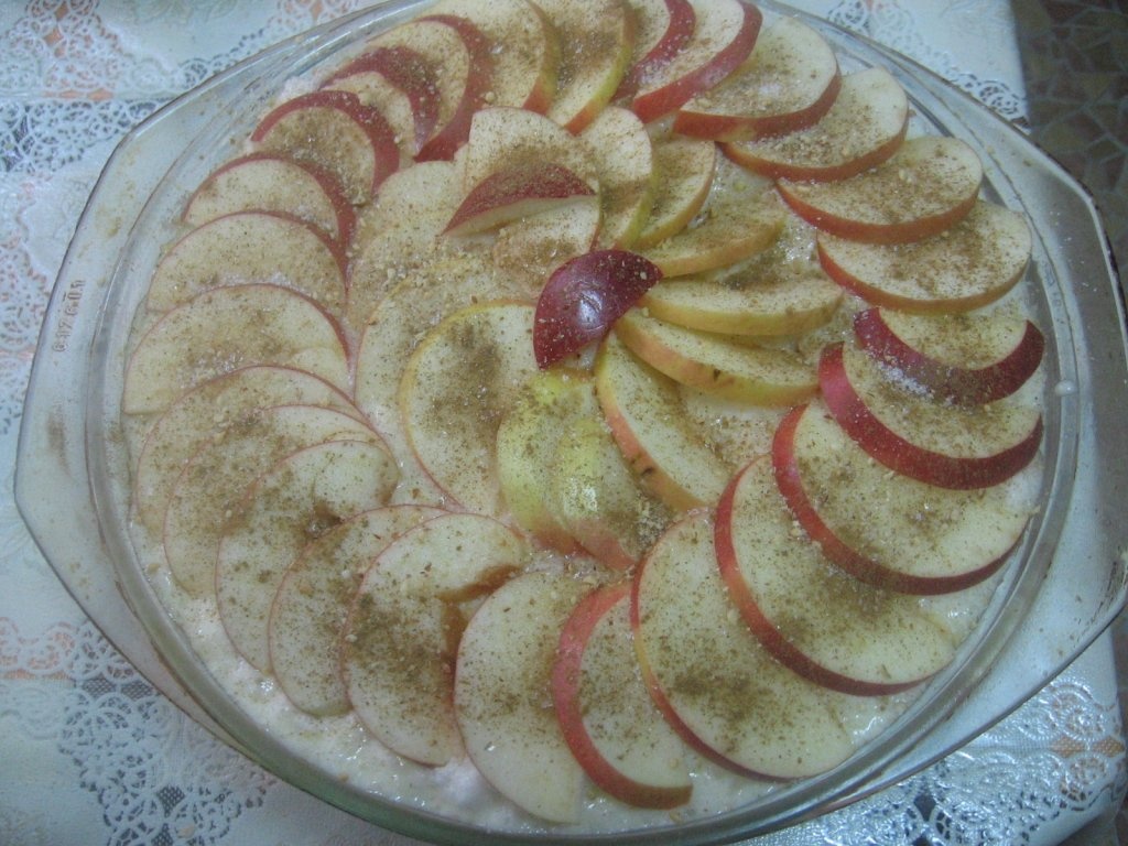 Budinca de orez cu lapte, cu mere si scortisoara