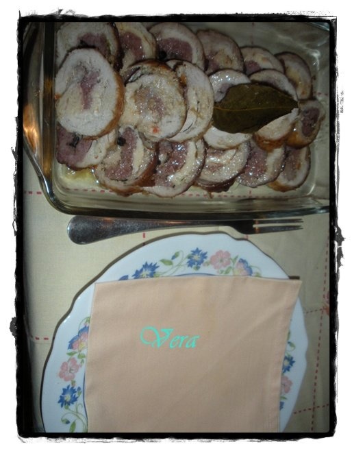 Rulada de porc cu garnitura de cartofi