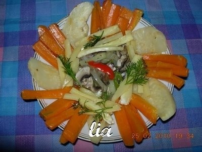 Legume fierte la aburi