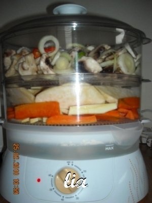 Legume fierte la aburi