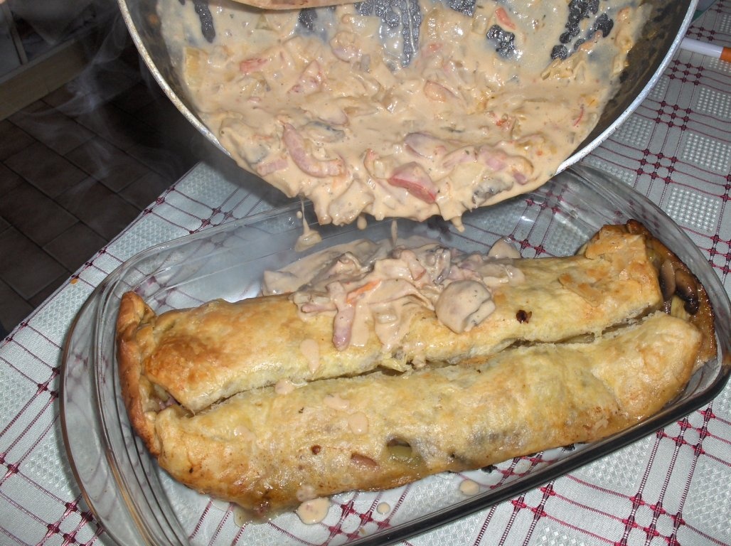 Quiche umplut cu legume si bacon a la Leon