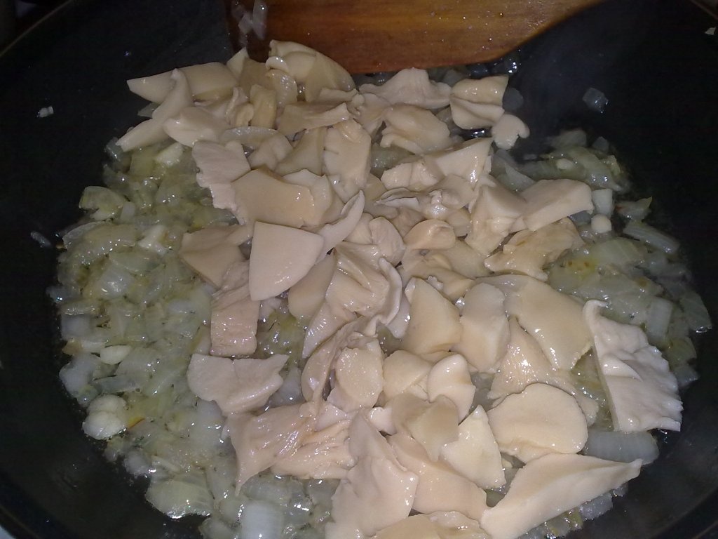 Ciuperci   pleurotus cu ceapa si bulion(post)