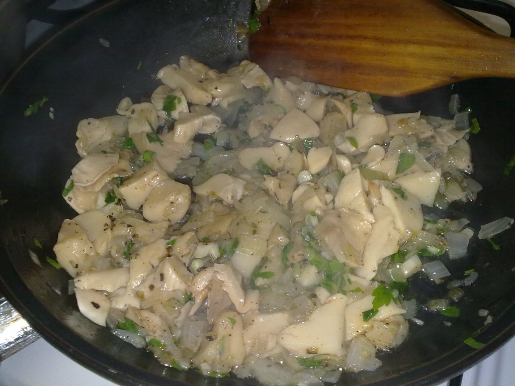 Ciuperci   pleurotus cu ceapa si bulion(post)