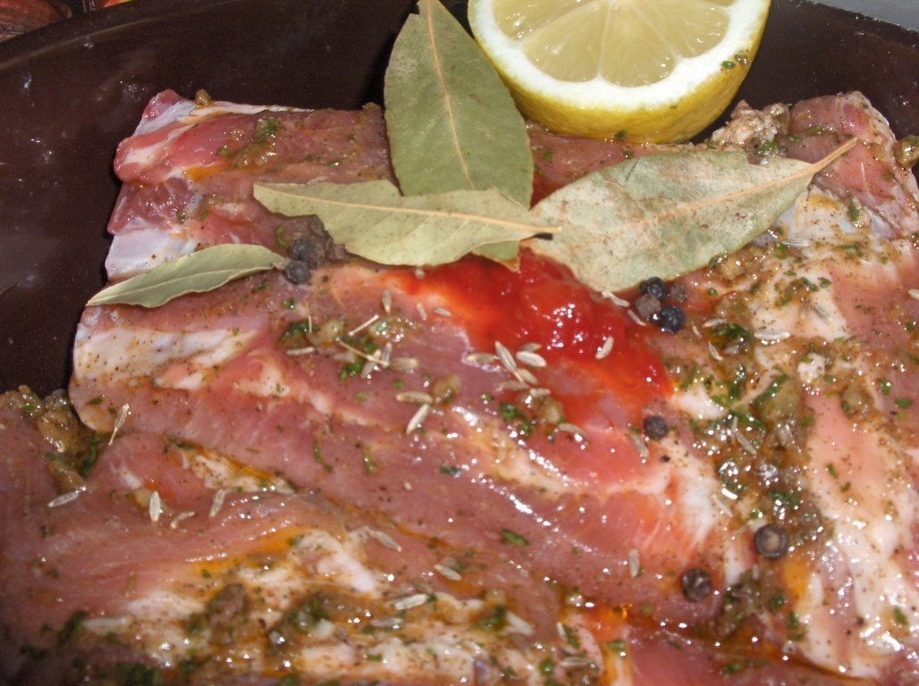 Costita in sos de miere si cartofi gratinati cu bacon