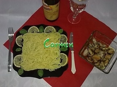 Scoici cu garnitura de spaghete