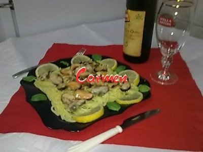 Scoici cu garnitura de spaghete