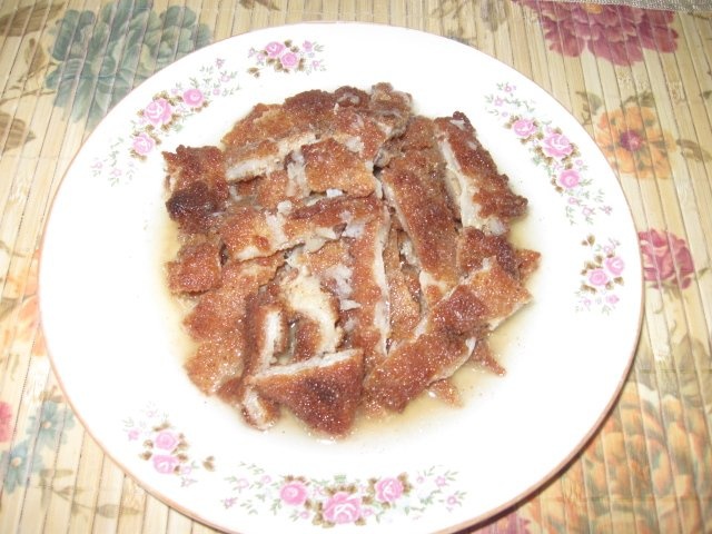 Snitele din burta de vita in mujdei de usturoi