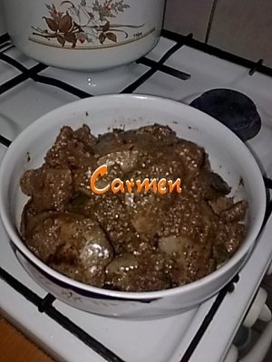 Ficat de curcan la tigaie cu mamaliguta