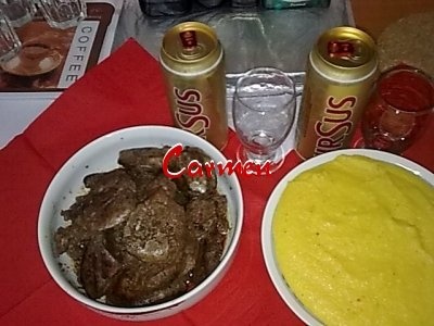 Ficat de curcan la tigaie cu mamaliguta