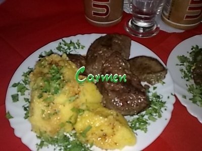 Ficat de curcan la tigaie cu mamaliguta