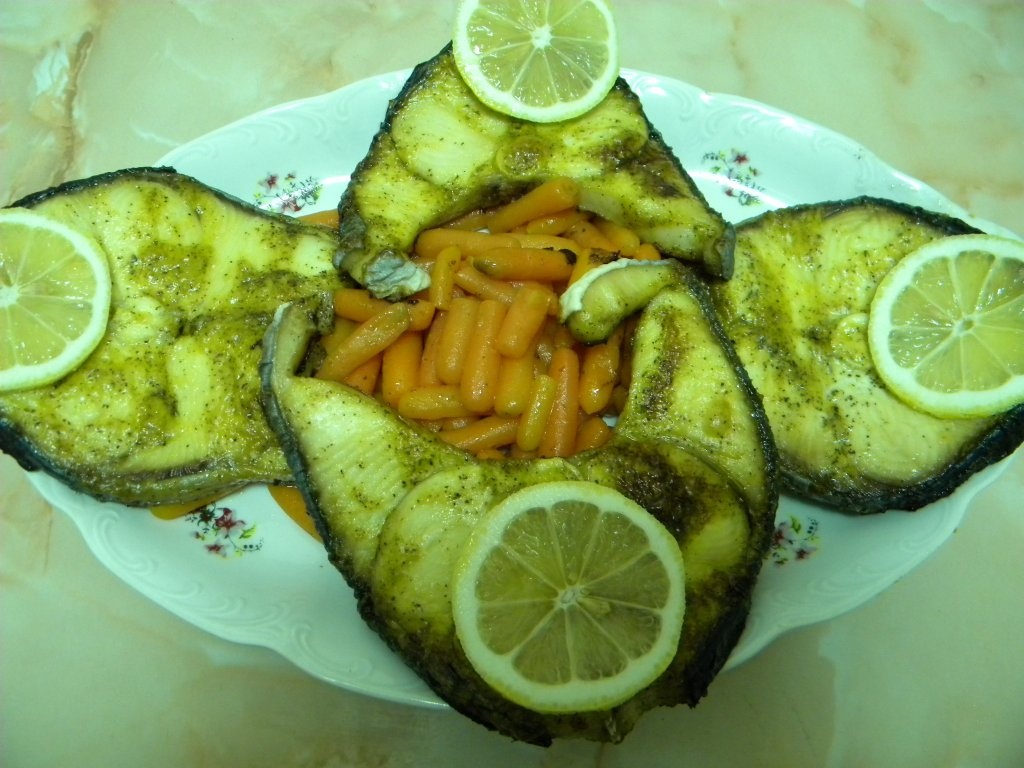 Rondele de rechin in crusta de mustar