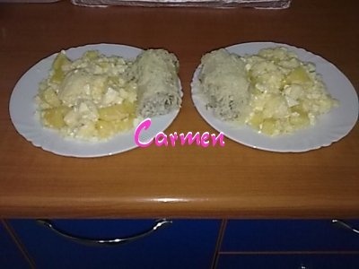 Omleta cu mamaliga prajita