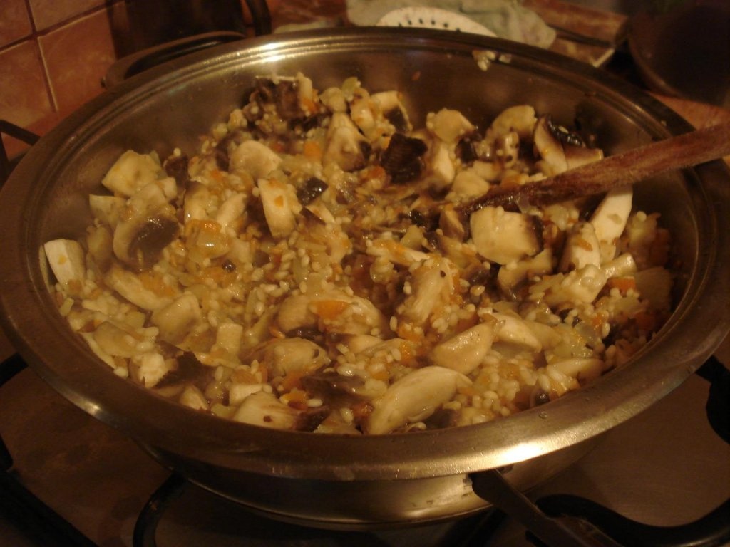 Pilaf cu ciuperci si pui