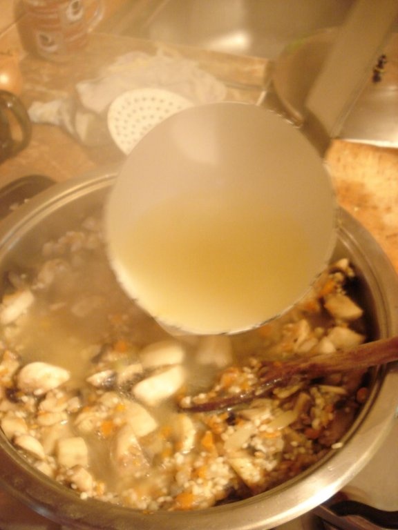 Pilaf cu ciuperci si pui