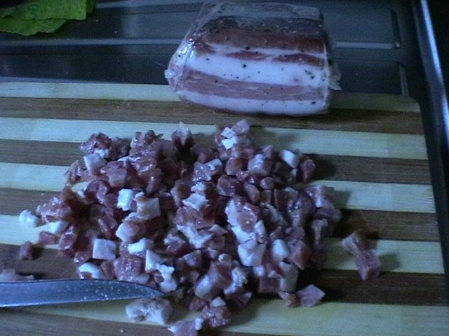 omleta cu pancetta affumicata