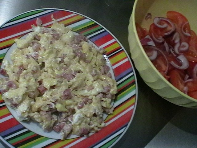 omleta cu pancetta affumicata