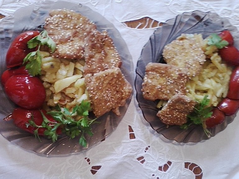 Snitel din soia cu mustar