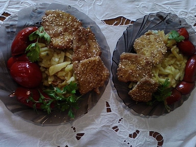 Snitel din soia cu mustar