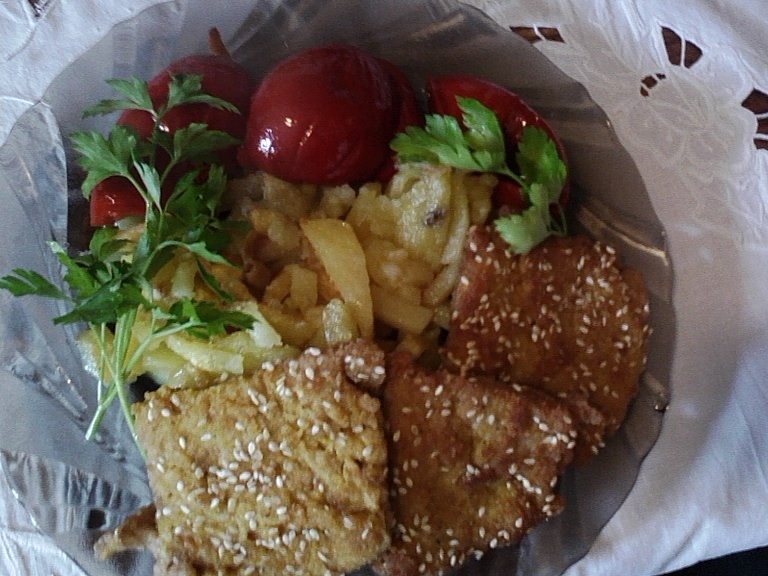 Snitel din soia cu mustar