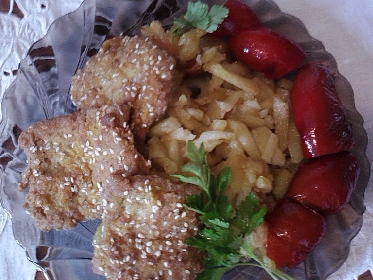 Snitel din soia cu mustar