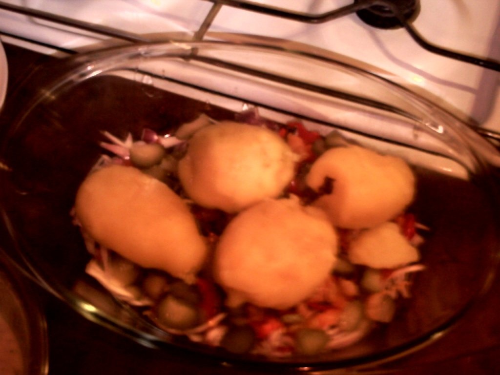 Salata de primavara cu vinete in aluat de bere(de post)