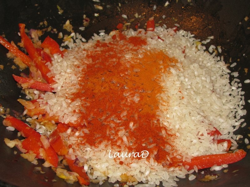 Paella cu creveti si mazare