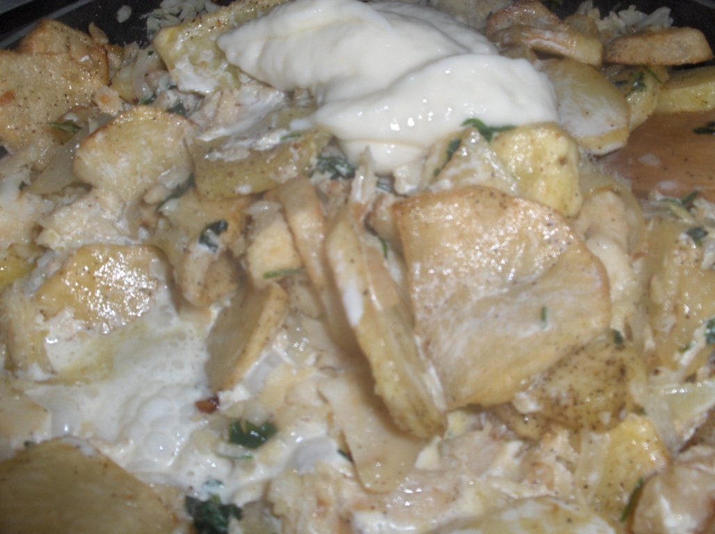 Cod cu smantana la cuptor(Bacalhau com natas-traditional portughez)