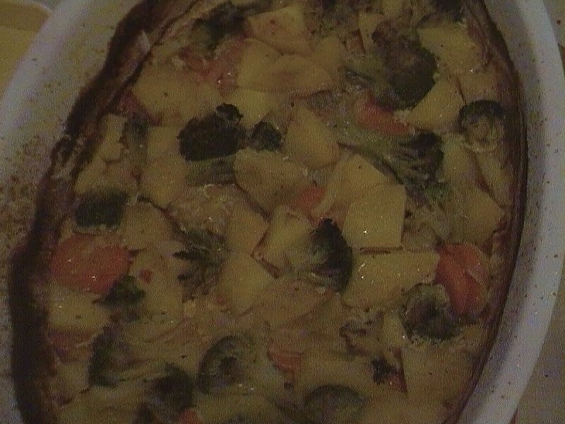 File de cod cu legume si sos de smantana cu ciuperci