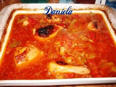 Mincare de ardei copti cu  pulpe de pui