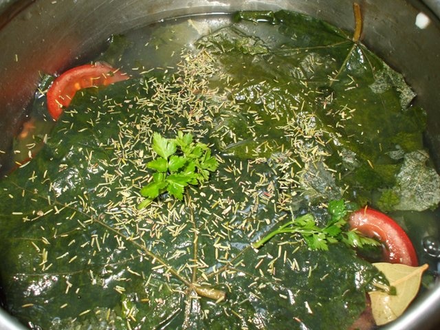 Sarmalute cu soia si ciuperci in foi de vita (de post)