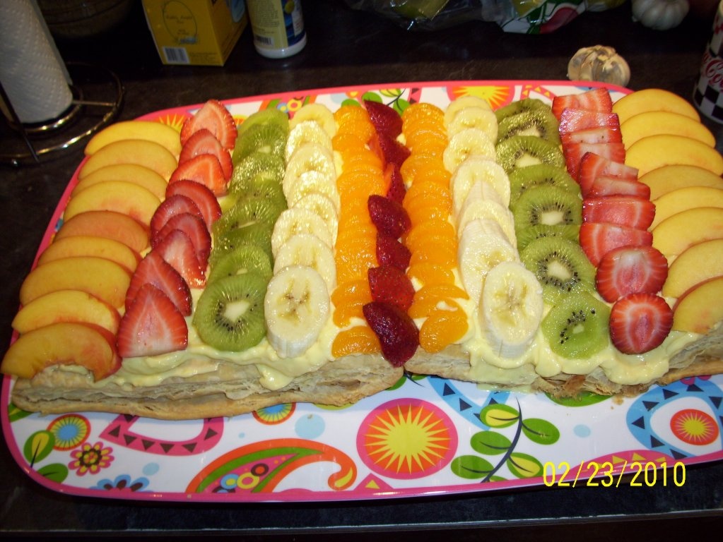 Tarta cu fructe si budinca