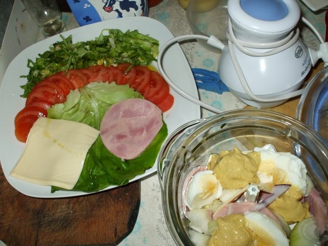 Aperitiv cu sunca si branza feta