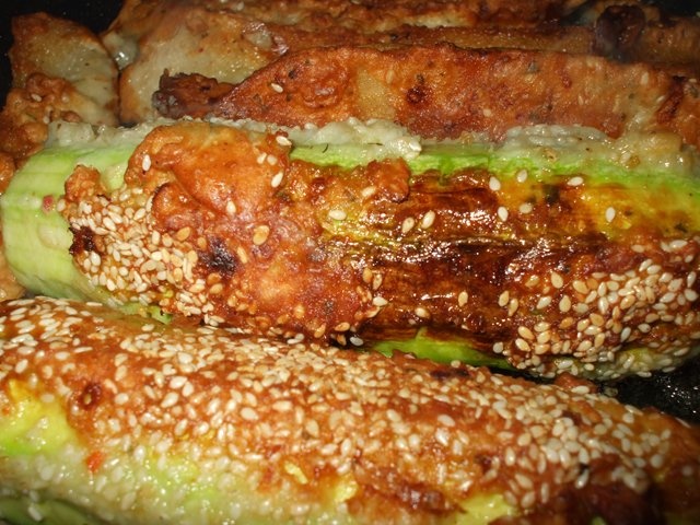 Dovlecei umpluti cu branza topita