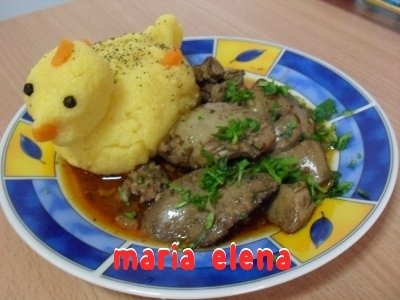 Ficatei de pasare cu mamaliguta